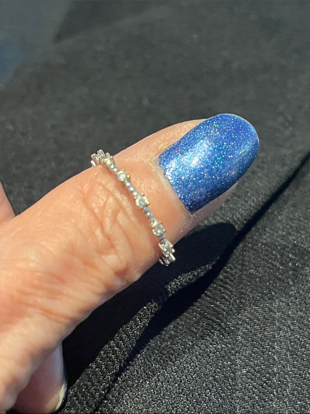 Sterling Silver Opal & CZ Eternity Band – Size 8.5